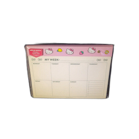 Hello Kitty Weekly Desk Pad and Planner 60 Perforated Sheets To-Do List Dateless - Picture 4 of 5